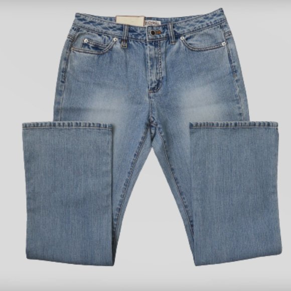 Michael Kors Greenwich Fit Bootcut 6 Jeans Contrast Stitching Blue Vintage New - Picture 1 of 5